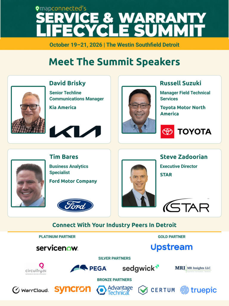 Summit speakers David Brisky of Kia America, Russell Suzuki of Toyota Motor North America, Tim Bares of Ford Motor Company and Steve Zadoorian of STAR.