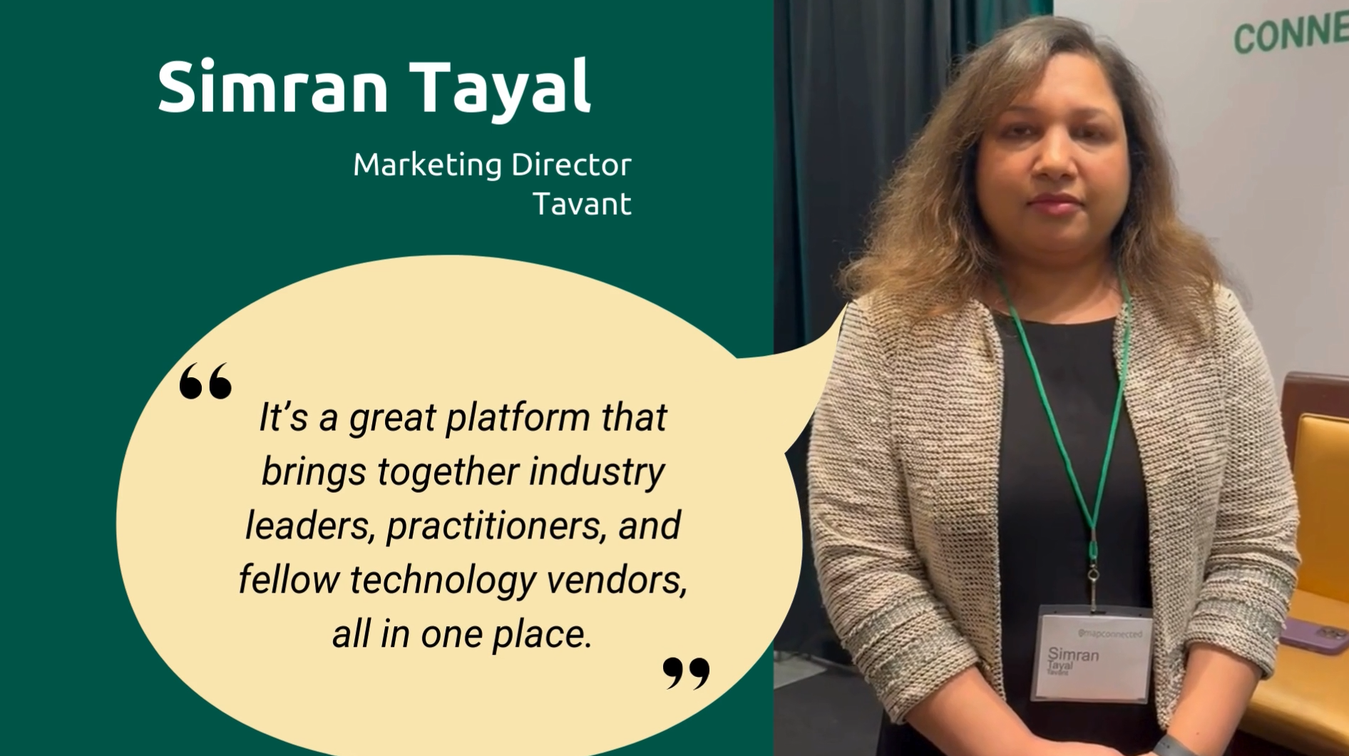 Testimonial Spotlight:  Sponsoring MAPconnected Aligns With Our Commitment To The Automotive Industry.  Insights with Simran Tayal – Tavant