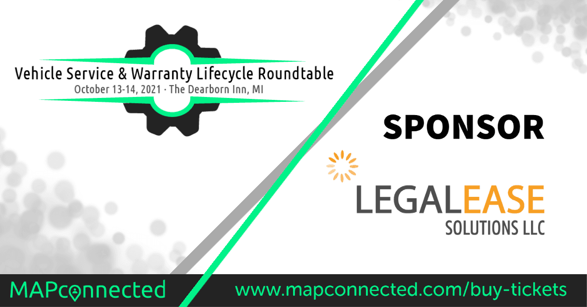 LegalEase Solutions joins as sponsor for Vehicle Service & Warranty Lifecycle Roundtable
